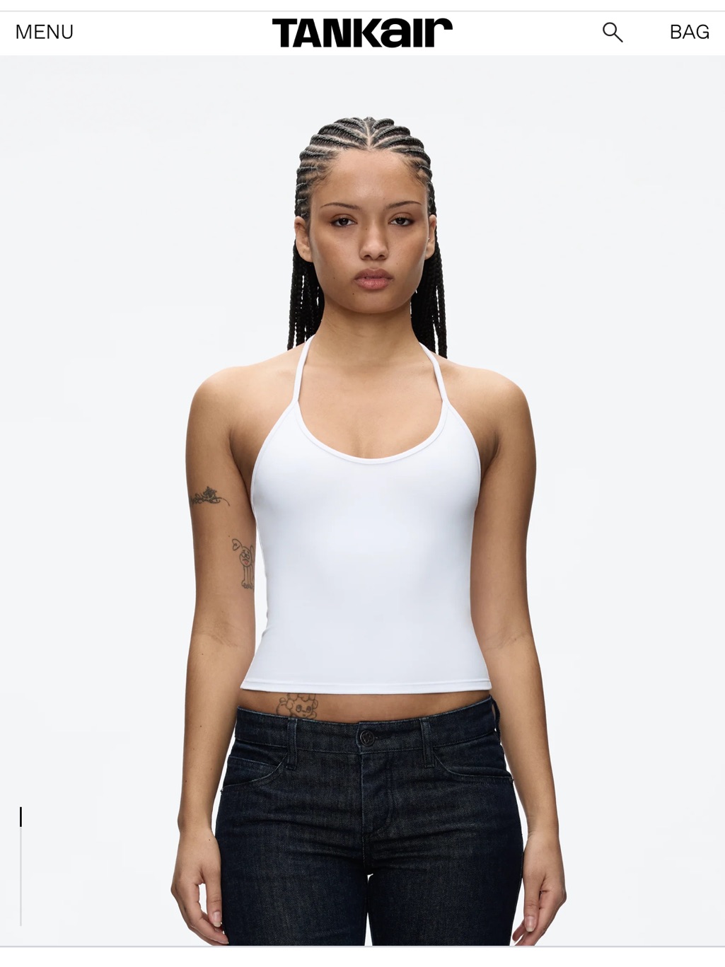 Tank Air Half Moon Halter Top In Milk